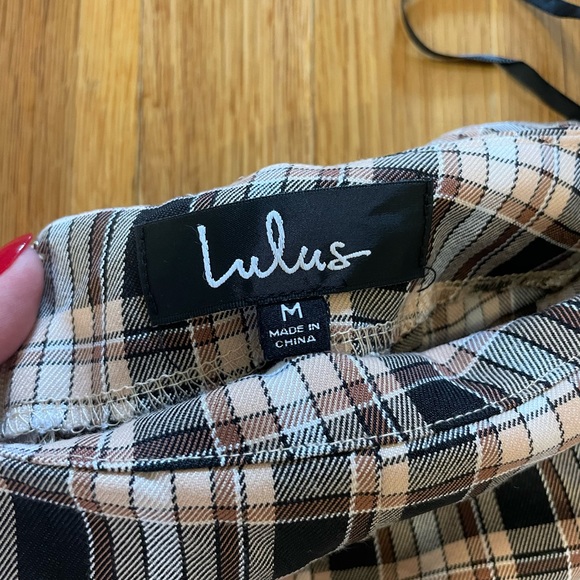 Black Multi Plaid Wide Leg Pants - Picture 5 of 5